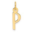 14K Yellow Gold Slanted Block Letter P Initial Charm - 18.7 mm