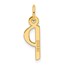 14K Yellow Gold Slanted Block Letter P Initial Charm - 18.7 mm