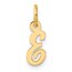 14K Yellow Gold Small Script Letter E Initial Charm - 15.7 mm