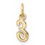 14K Yellow Gold Small Script Letter E Initial Charm - 15.7 mm