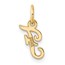 14K Yellow Gold Small Script Letter F Initial Charm - 13.85 mm