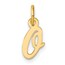 14K Yellow Gold Small Script Letter O Initial Charm - 15 mm