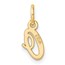 14K Yellow Gold Small Script Letter O Initial Charm - 15 mm