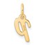 14K Yellow Gold Small Script Letter P Initial Charm - 15.5 mm