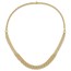 14K Yellow Gold Textured Fancy 3 Layer Cable Necklace - 17 in.