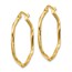 14k Yellow Gold Textured Hoop Earrings - 2x1 mm