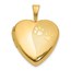 14K Yellow Gold Textured Paw Prints Heart Locket - 21.6 mm