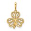 14K Yellow Gold Three Leaf Clover Pendant - 18.2 mm