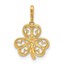 14K Yellow Gold Three Leaf Clover Pendant - 18.2 mm