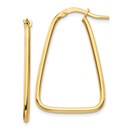 14k Yellow Gold Triangle Dangle Hoop Earrings - 1.5x20 mm