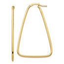 14k Yellow Gold Triangle Dangle Hoop Earrings - 1.5x29 mm