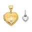 14k Yellow Gold Two-tone Heart w/ Diamond Locket/Heart - 12 mm