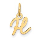 14K Yellow Gold Uppercase Letter H Initial Charm - 14.55 mm