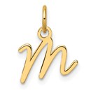 14K Yellow Gold Uppercase Letter M Initial Charm - 16 mm