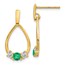 14k Yellow Gold w/ Emerald/White Sapphire Post Earrings - 59 mm