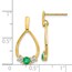 14k Yellow Gold w/ Emerald/White Sapphire Post Earrings - 59 mm