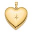 14k Yellow Gold w/ Star Design Heart Locket - 24 mm