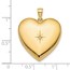 14k Yellow Gold w/ Star Design Heart Locket - 24 mm