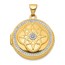 14k Yellow Gold w/ White Rhodium 22 mm Diamond Locket Pendant