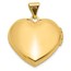 14K Yellow Gold White Agate Mom 18mm Heart Locket - 24 mm