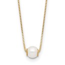 14K Yellow Gold White Cultured Pearl 18in Necklace - 18 in.