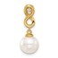 14K Yellow Gold White Pearl Infinity Chain Slide - 22.75 mm