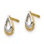 14k Yellow Gold & White Rhodium Tear Drop Post Earrings