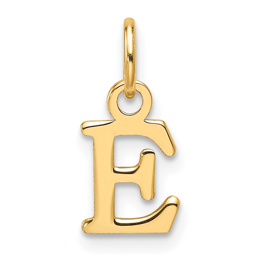 14K Yellow Goldy Cutout Letter E Initial Pendant - 15 mm