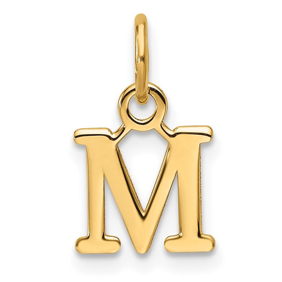 14K Yellow Goldy Cutout Letter M Initial Pendant - 15 mm