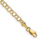14K Yellow GoldY Solid Double Link Charm Bracelet - 5.5 mm