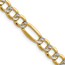 14K Yellow & Rhodium 6.5mm Figaro Chain - 20 in.