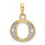 14K Yellow & Rhodium Diamond Letter O Initial Pendant - 18.5 mm