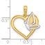 14K Yellow & Rhodium Fancy Heart and Butterfly Charm - 20.9 mm