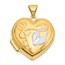 14K Yellow & Rhodium KEY TO MY HEART Heart Locket - 24 mm