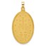 14K Yellow & Rhodium Satin Medal Solid Oval Pendant - 36.3 mm