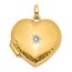 14K Yellow & Rhodium Textured Diamond 15mm Heart Locket - 23 mm