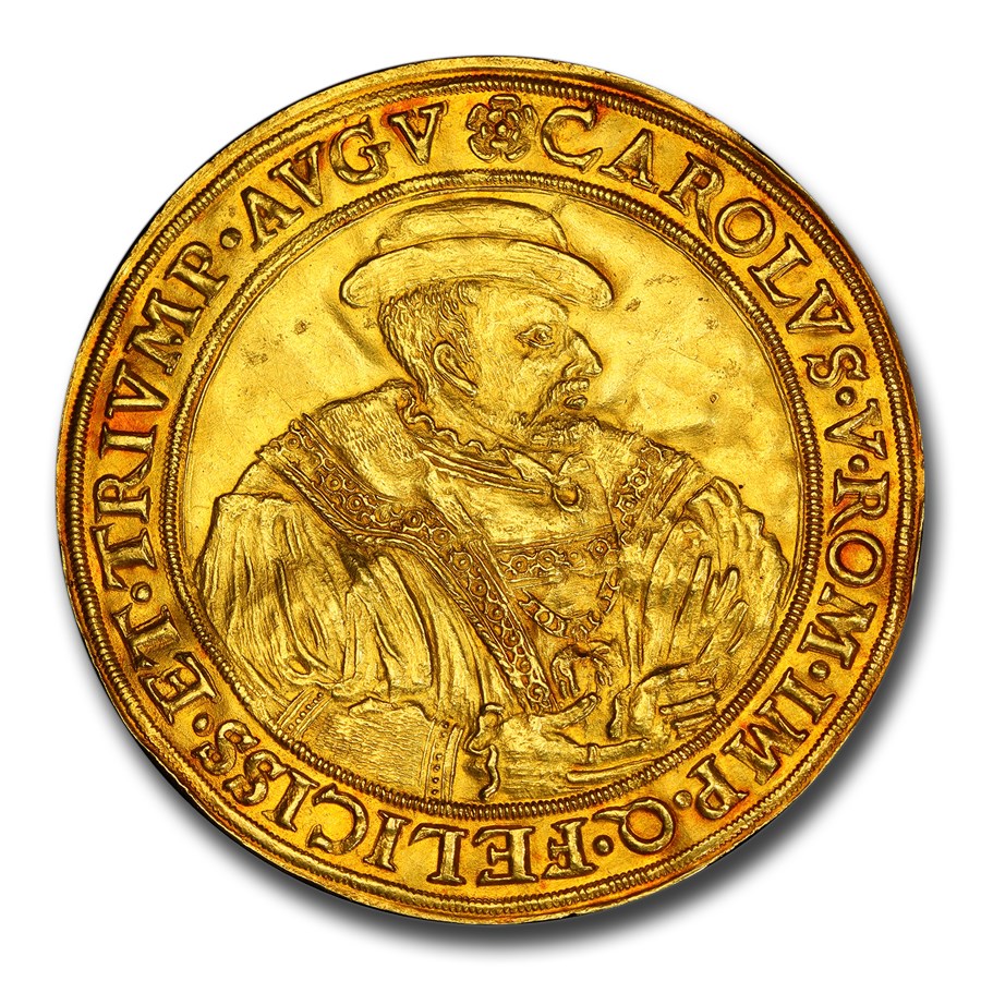 1528 Germany Gold 5 Goldgulden Charles V AU-58 PCGS