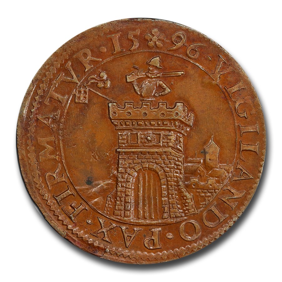 1596 Spanish Netherlands Jeton MS-62 PCGS (Brown)