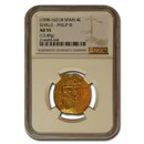 (1598-1621) Spain Gold 4 Escudos Philip III AU-55 NGC