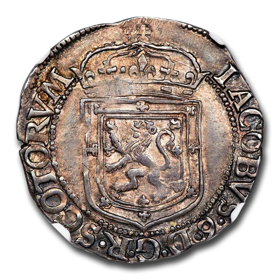 1602 Scotland Silver Merk James VI MS-64 NGC
