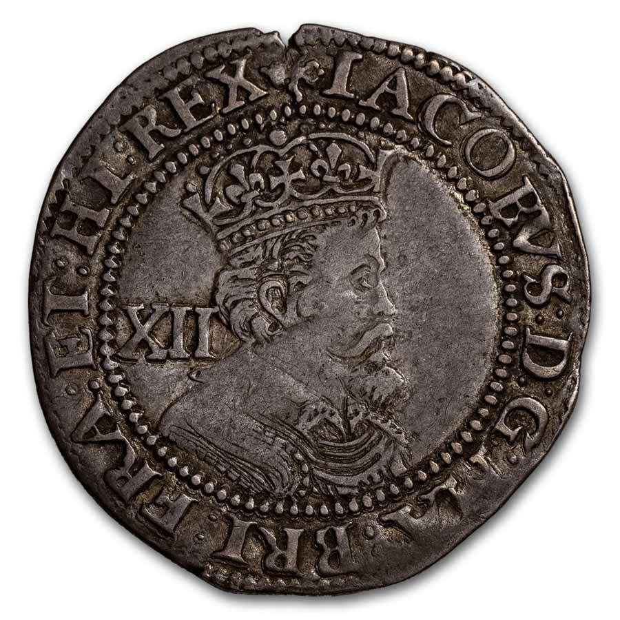 1603-1625 England Silver Shilling James I XF