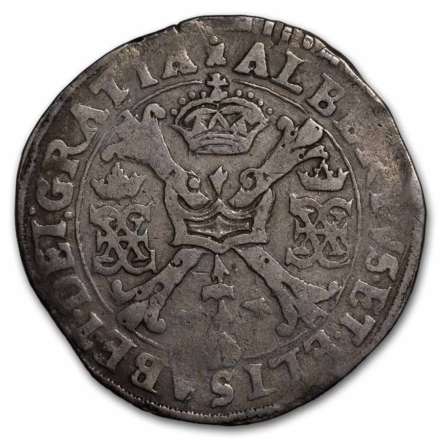 1612-1621 Spanish Netherlands Barbant Silver Patagon VF
