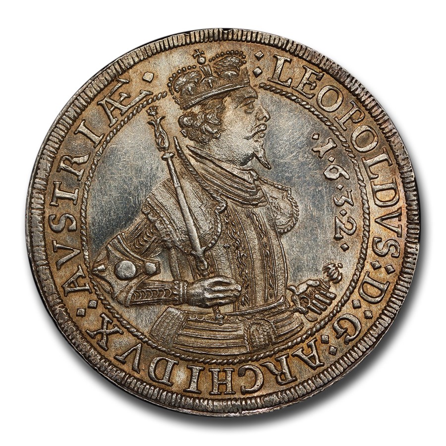 1632 Austria Silver Thaler Leopold V MS-64 PCGS