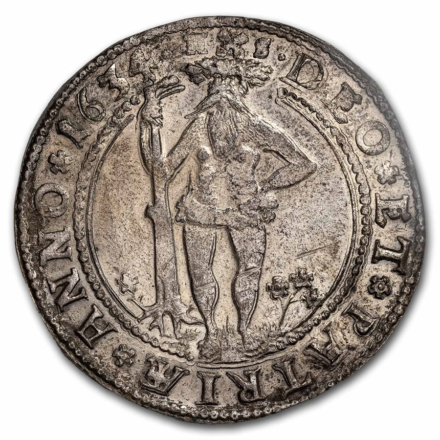 1634 German States Brunswick Silver Taler Wild Man AU