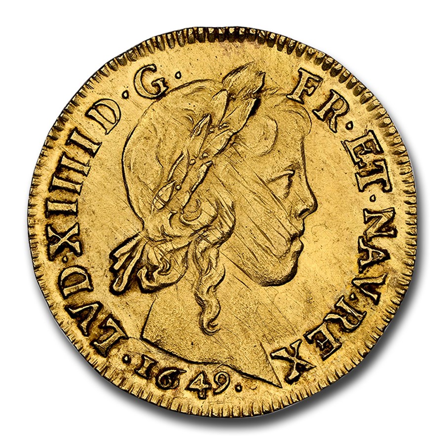 1649-& France Gold Louis d'Or Louis XIV MS-62 NGC