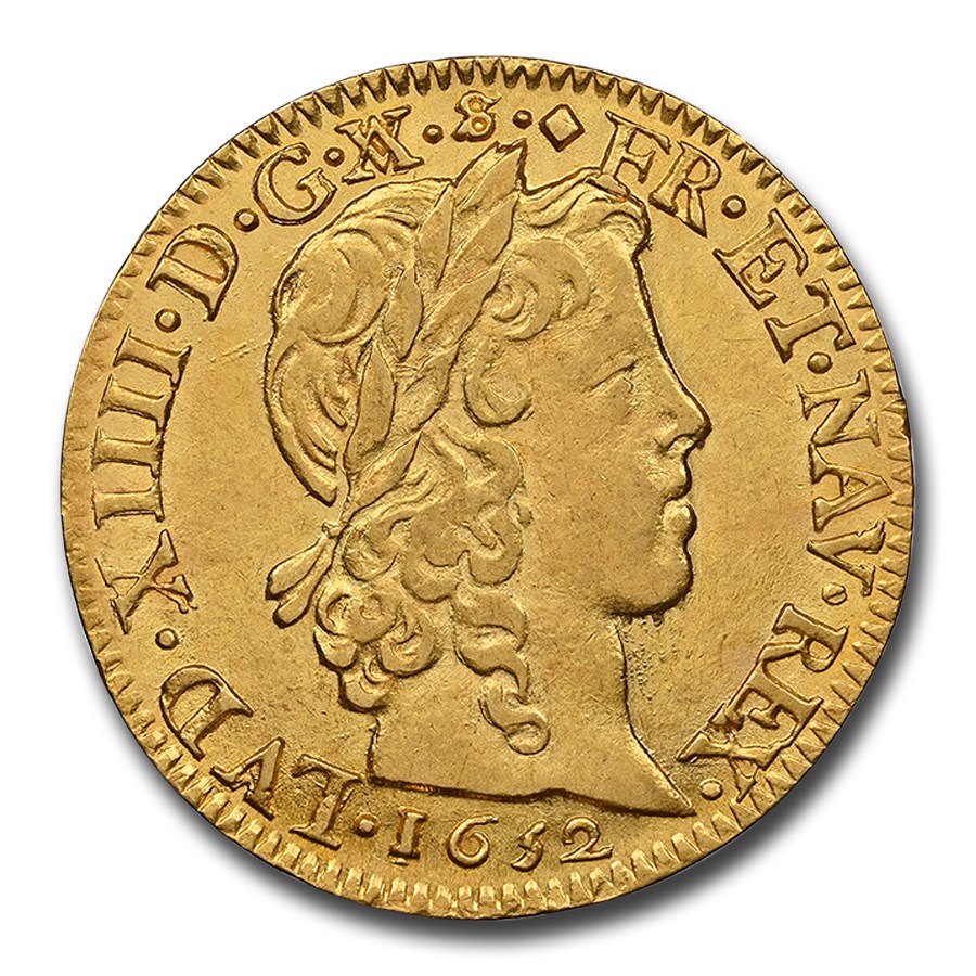1652-D France Gold Louis d'Or Louis XIV AU-58 NGC