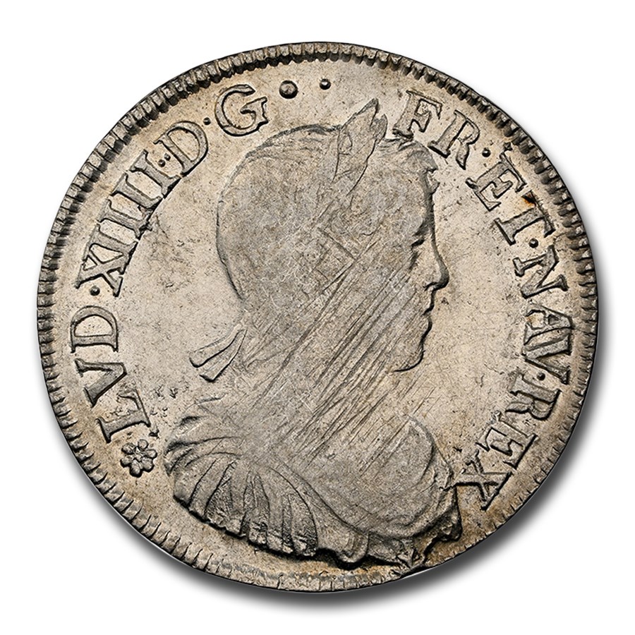1652-E France Silver 1/2 ECU Louis XIV MS-61 NGC
