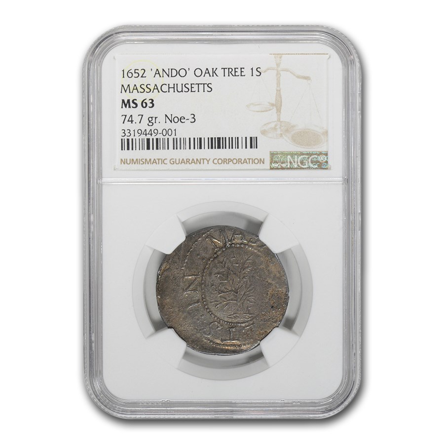 Buy 1652 Oak Tree Shilling ANDO Variety MS-63 NGC Noe-3 | APMEX