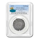 1652 Pine Tree Shilling MS-64 PCGS CAC (Large PIanchet)