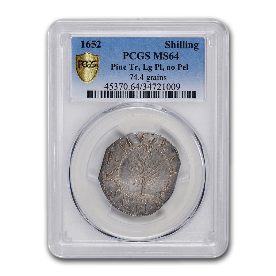 1652 Pine Tree Shilling MS-64 PCGS (Large Planchet)